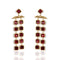 Brigid Waterfall Post Earrings Fire Ruby - Gold
