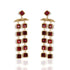 Brigid Waterfall Post Earrings Fire Ruby - Gold