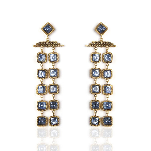 Brigid Waterfall Post Earrings Water Lt Sapphire - Gold