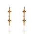 Peace Cross 2 Crystal Drop Post Earrings