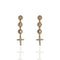 3 Crystal Cross Earrings Clear - Gold