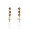 3 Crystal Cross Earrings Pink - Gold