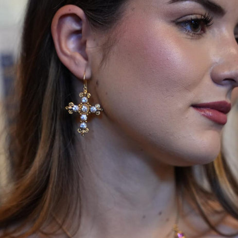 Addie Earrings Clear - Gold