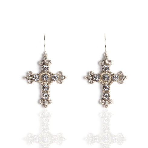 Addie Earrings Clear - Silver