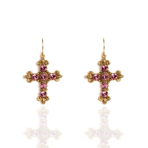 Cross My Heart Earrings - Gold