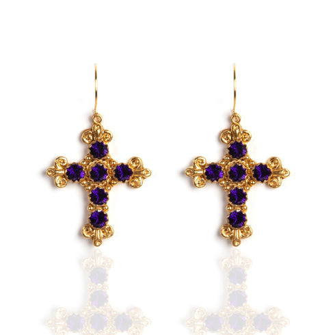 Addie Earrings Purple Velvet