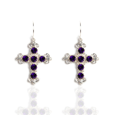 Addie Earrings Purple Velvet
