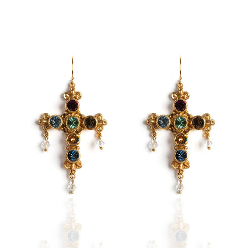 Audrey Earrings Amethyst Mix - Gold