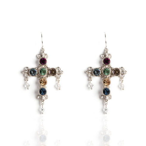 Audrey Earrings Amethyst Mix - Silver