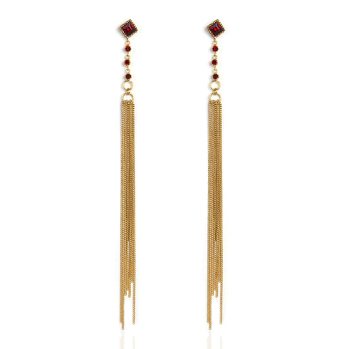 Brigid Serenity Post Earrings Fire Ruby - Gold