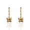 Butterfly Crystal Drop Earrings - Gold