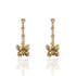 Butterfly Crystal Drop Earrings - Gold