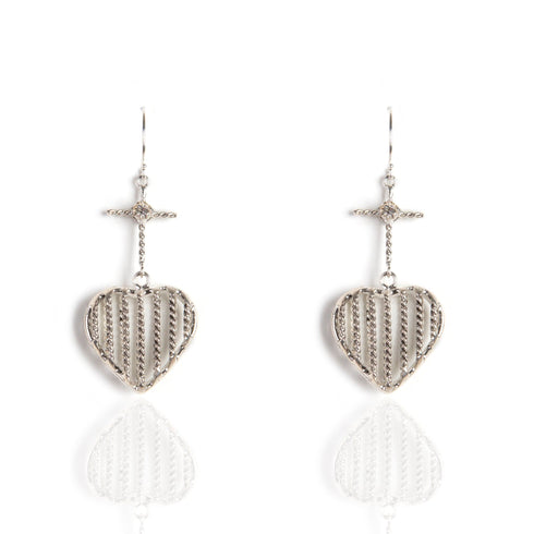 Caged Heart Small Earrings