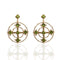 Brigid Celtic Cross Post Earrings Earth Olivine - Gold