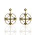 Brigid Celtic Cross Post Earrings Earth Olivine - Gold