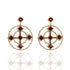 Brigid Celtic Cross Post Earrings Fire Ruby - Gold