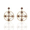 Brigid Celtic Cross Post Earrings Spirit Amethyst - Gold