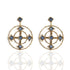 Brigid Celtic Cross Post Earrings Water Lt Sapphire - Gold
