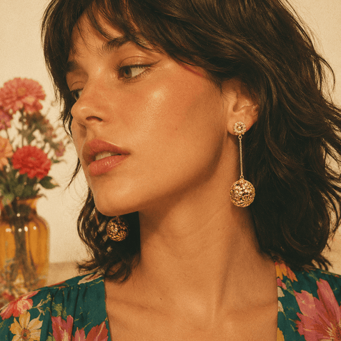 Daisy Darling Drop Earrings - Gold