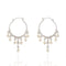 Esme Hoop Earrings Cream Pearl - Silver