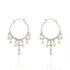Esme Hoop Earrings Cream Pearl - Silver