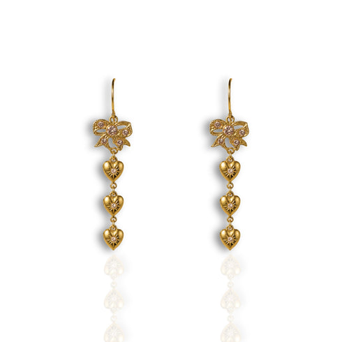 Love Love Love Earrings - Gold