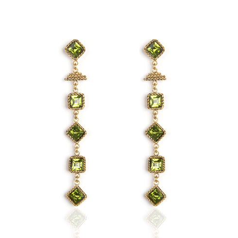 Brigid Mist Post Earrings Earth Olivine - Gold
