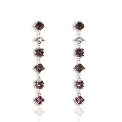 Brigid Mist Post Earrings Spirit Amethyst - Silver - VSA Designs