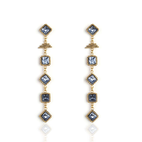 Brigid Mist Post Earrings Water Lt Sapphire - Gold