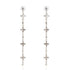 Peace Cross Crystal Drop Post Earrings