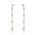 Peace Cross Crystal Drop Post Earrings