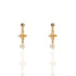 Peace Cross Pearl Post Earrings