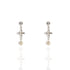 Peace Cross Pearl Post Earrings