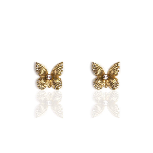 Butterfly Post Earrings - Gold