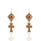 Retablo Framed Image and Cross Earrings - Gold - VSA Designs
