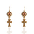 Retablo Framed Image and Cross Earrings - Gold - VSA Designs