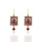 Retablo Pink Guadalupe Earrings - Gold