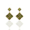 Brigid Seal of Grace Post Earrings Earth Olivine - Gold