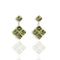 Brigid Seal of Grace Post Earrings Earth Olivine - Silver