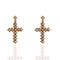 Saint Mia Rosary Style Earrings Cream Pearl - Gold