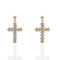 Saint Mia Rosary Style Earrings Cream Pearl - Silver