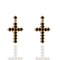 Saint Mia Rosary Style Earrings Mystic Black - Gold