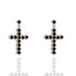 Saint Mia Rosary Style Earrings Mystic Black - Silver
