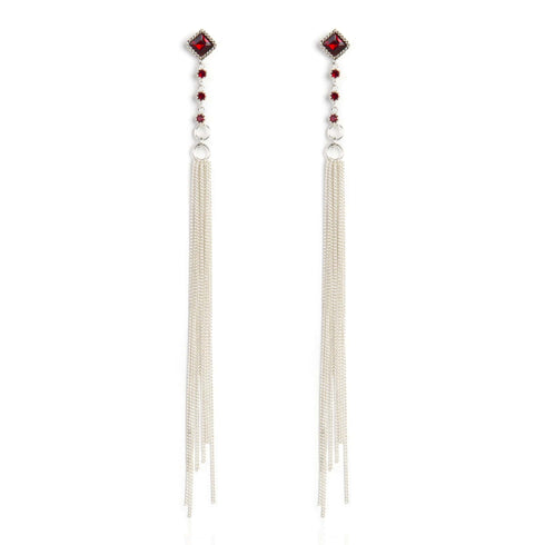 Brigid Serenity Post Earrings Fire Ruby - Silver - VSA Designs