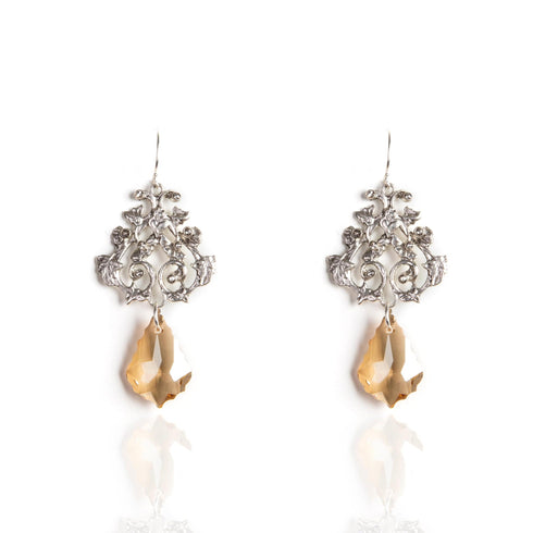 Vine Drop Earrings - Golden Shadow - VSA Designs
