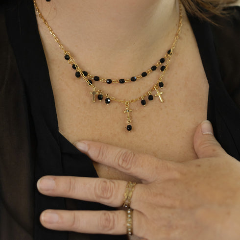 Esme Necklace Jet - Silver