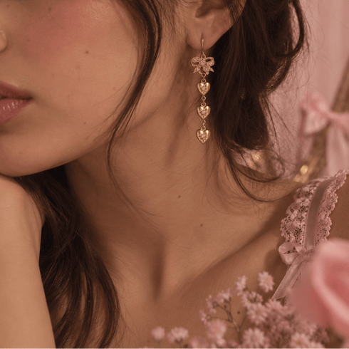 Love Love Love Earrings - Gold