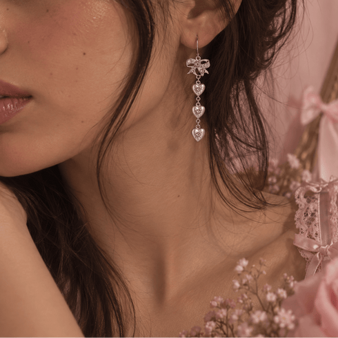 Love Love Love Earrings - Silver