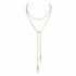 Peace Cross Beaded Lariat Cream Pearl - VSA Designs