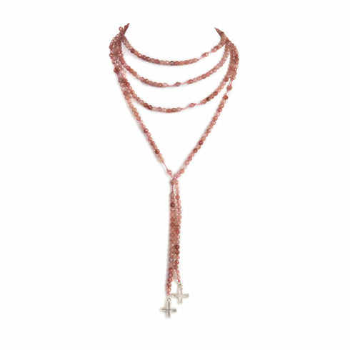 Peace Cross Lariat Beaded with String